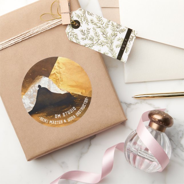 Adesivo Instrutor de Meditação de Yoga Dourada Preta Reiki (Presentear)