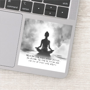 Adesivo Instrutor de Meditação de Yoga Pose do Lótus Pintu