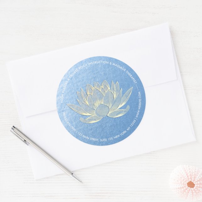 Adesivo Instrutor de Meditação do YOGA Studio Reiki Dourad (Envelope)