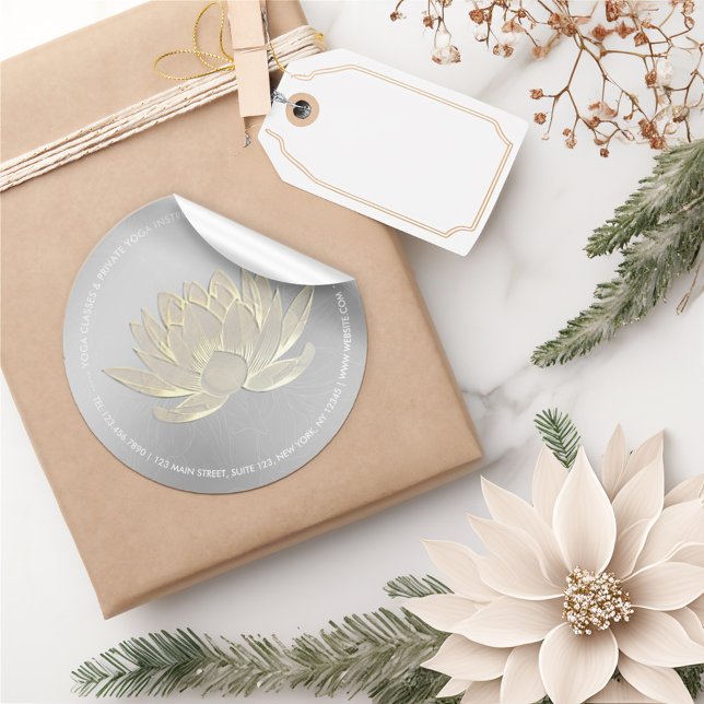 Adesivo Instrutor de Meditação do YOGA Studio Reiki Dourad (Criador carregado)