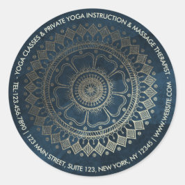 Adesivo Instrutor de Meditação Yoga Dourado Mandala Marinh