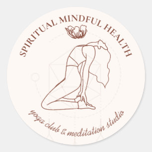 Adesivo Instrutor de Yoga Chakra Meditação Terracota Blush