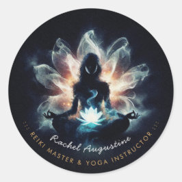 Adesivo Instrutor de Yoga Pose de Meditação Flor de Lótus