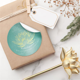 Adesivo Instrutor Elegante Dourado de Meditação Lotus YOGA