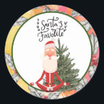 Adesivo Instrutor Yoga Christmas Santa Claus<br><div class="desc">Yoga Christmas Santa Claus instrutor Classic Round Sticker para Treinador,  Instrutor,  professor,  amigos,  mãe,  pai,  namorada/namorado,  colaborador,  anfitrião,  vizinho,  ele/ela,  casais,  avós,  chefe,  filhos,  melhor amigo,  família,  sogros,  esquadrão,  equipe, </div>