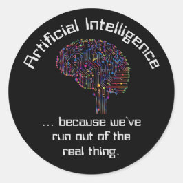 Adesivo Inteligência artificial versus coisa real