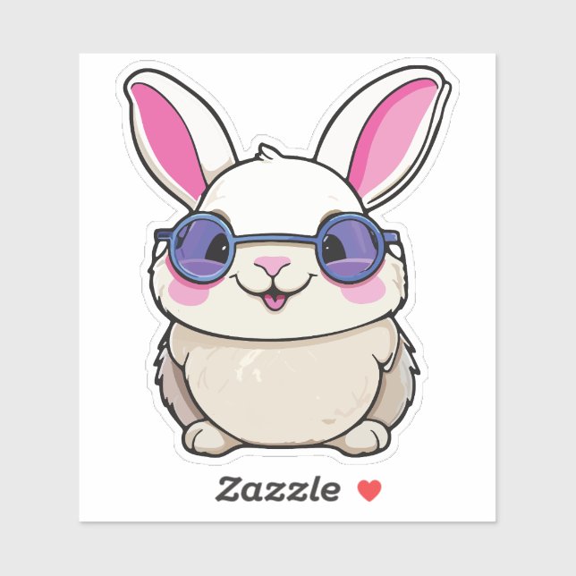 Adesivo Intellectual Rabbit Sticker with Glasses (Folha)