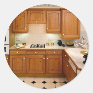 Adesivo Interior de cozinha com bar de café da manhã e for