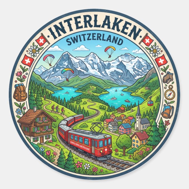 Adesivo Interlaken Suíça (Frente)