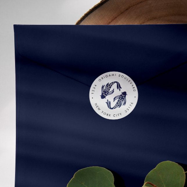 Adesivo Internacional > Japonês | Blue Koi Fish Weding add (Criador carregado)