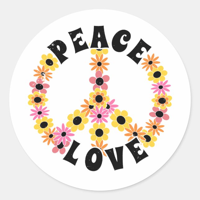 Adesivo International Day of Peace Love Flower (Frente)