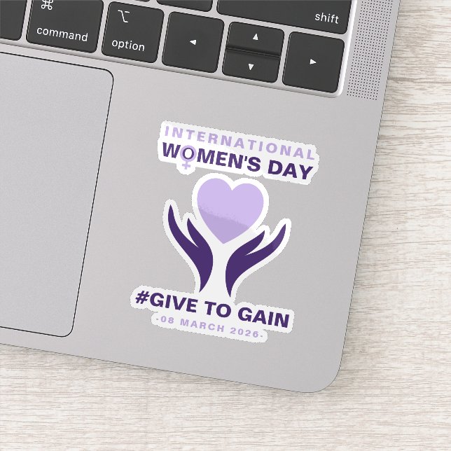 Adesivo International Women's Day Give To Gain 2026 (Detalhe)