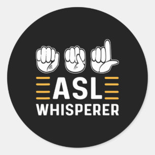 Adesivo Intérprete de ASL. Sinal de conscientização da Lín