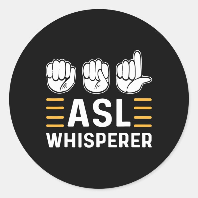 Adesivo Intérprete de ASL. Sinal de conscientização da Lín (Frente)