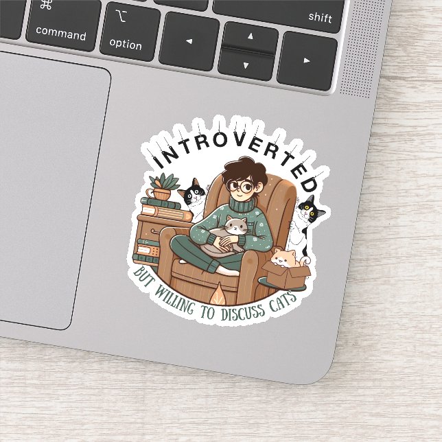 Adesivo introvertido mas disposto a discutir gatos (Detalhe)