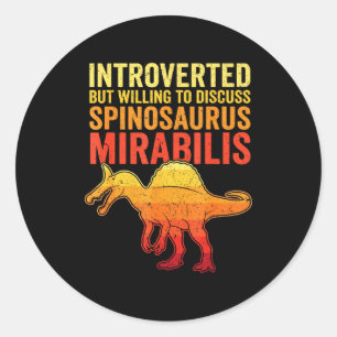 Adesivo Introvertido mas disposto a discutir spinosaurus