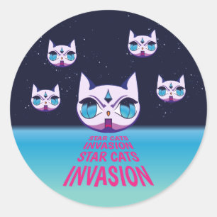 Adesivo Invasão de Star Cats