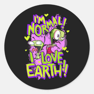 Adesivo Invasor Zim Im Normal I Love Earth Day