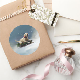 Adesivo Inverno de neve de Natal Labrador