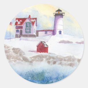 Adesivo Inverno em Nubble LIghthouse no Maine