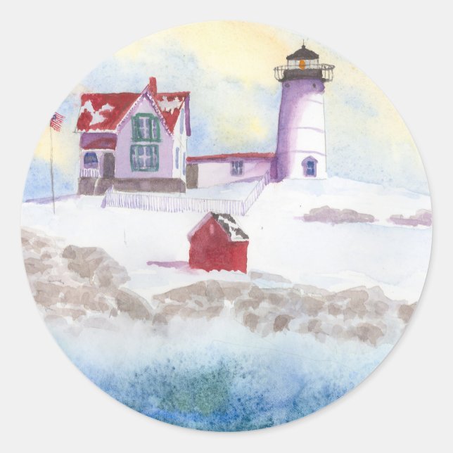Adesivo Inverno em Nubble LIghthouse no Maine (Frente)