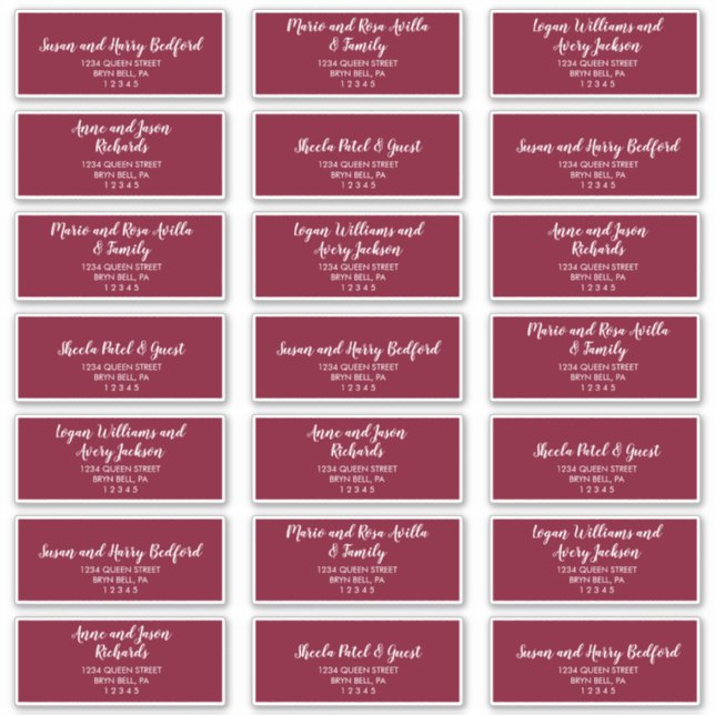 Adesivo Inverno Greenery Burgundy Convidado (Frente)