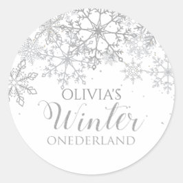Adesivo Inverno Onederland 1º aniversário flocos de neve p