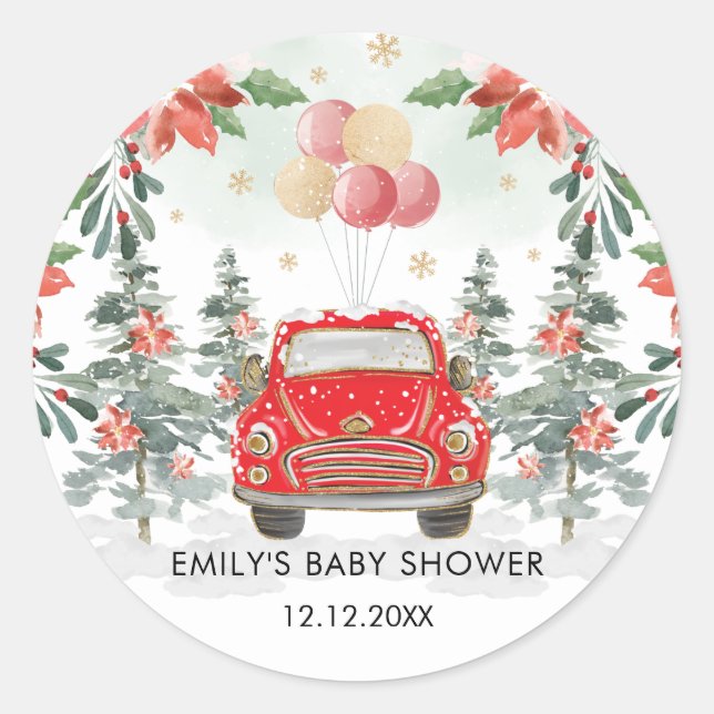 Adesivo Inverno Poinsettia Greeneric Drive by Party (Frente)