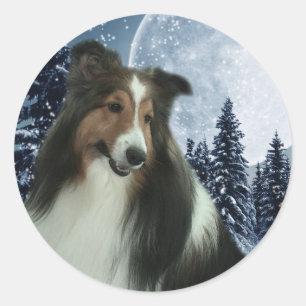 Adesivo Inverno Sheltie Sticker