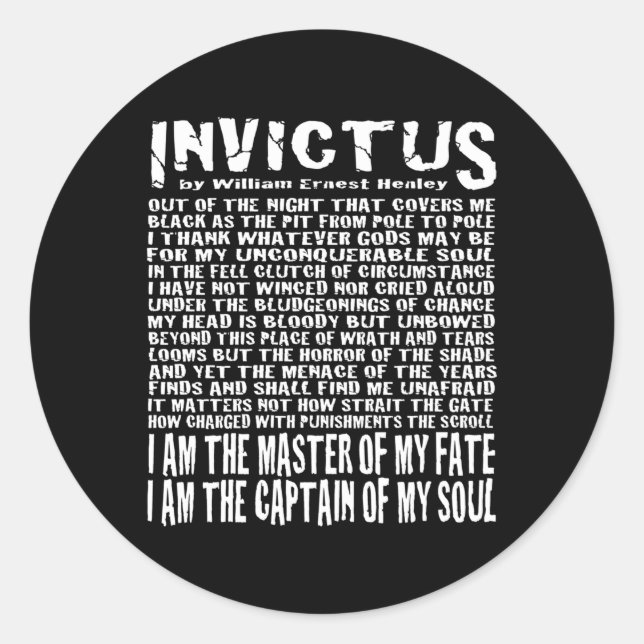 Adesivo Invictus Poem (Frente)