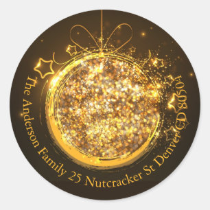 Adesivo Invólucro da lâmpada de Natal com brilho de ouro