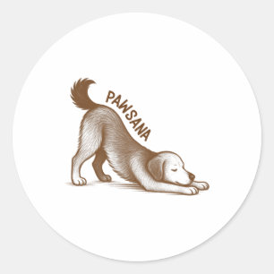 Adesivo Ioga Cachorro Descendente Pose Meditação Pawsana F