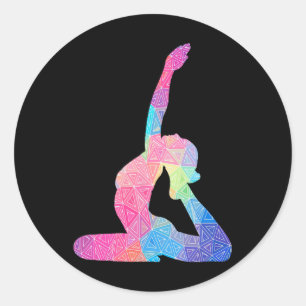 Adesivo Ioga Colorido Zen Meditação Espiritual Roupa de Io