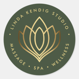 Adesivo ioga de lótus Dourada | Verde | massagem de bem-es