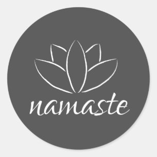 Adesivo Ioga escrita à mão da flor de Namaste Lotus