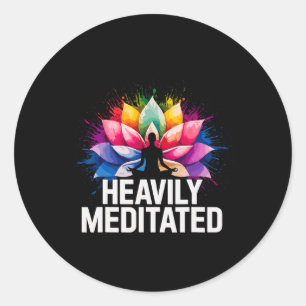 Adesivo Ioga Flor de Lótus Meditada Profundamente Aquarela