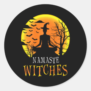 Adesivo Ioga Namaste Divertido Bruxas de Halloween Meninas