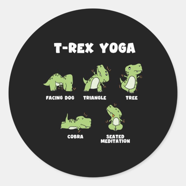 Adesivo Ioga T-rex (Frente)