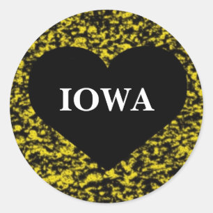 Adesivo Iowa Heart Yellow