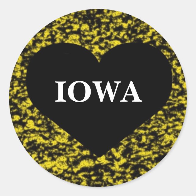 Adesivo Iowa Heart Yellow (Frente)