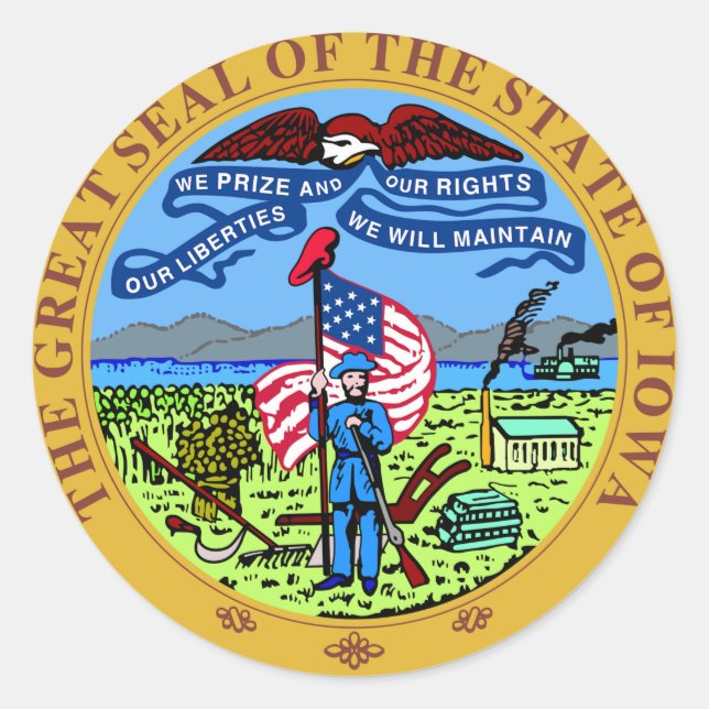 Adesivo Iowa State Seal (Frente)