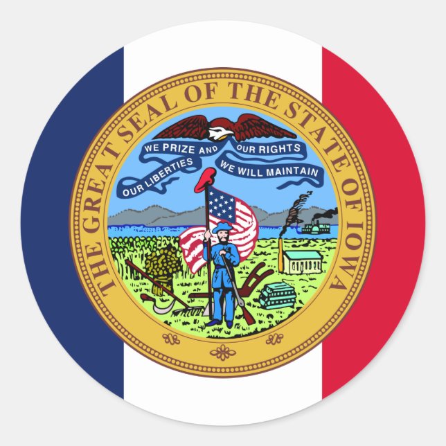 Adesivo Iowan Flag & Seal, Flag of Iowa (Frente)