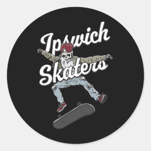 Adesivo Ipswich Skater Patinação Engraçado Skate Humo