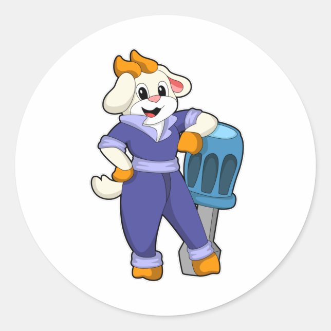 Adesivo Ir como mecânico com chave de fenda (Frente)