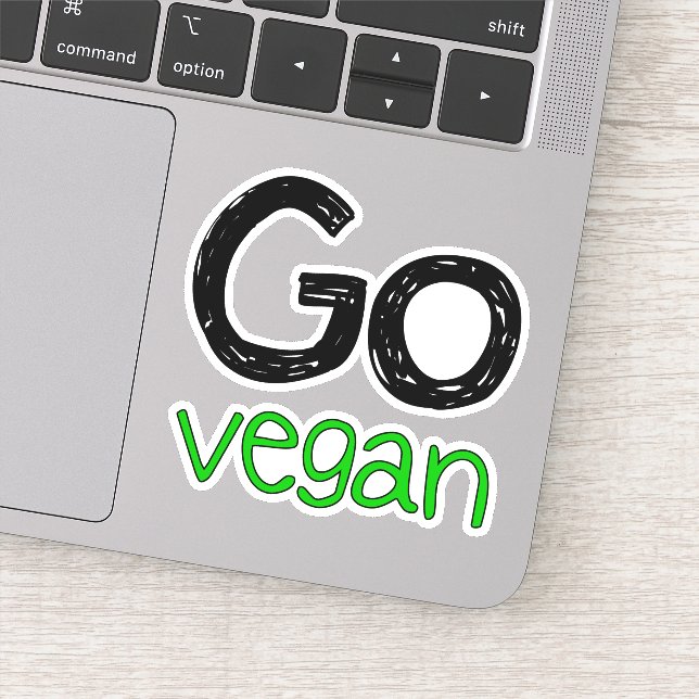 Adesivo Ir para Amantes de os animais Verdes Vegan (Detalhe)