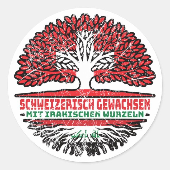 Adesivo Irak Irakisch Schweiz Baum Wurzel (Frente)