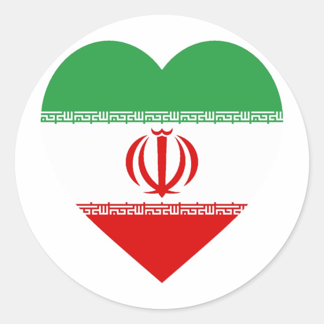 Adesivo Iran Flag Heart (Frente)