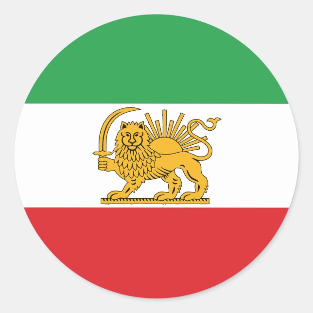 Adesivo Iran Flag Lion And Sun Shah of Iran Flag (Frente)