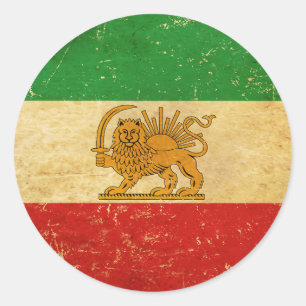 Adesivo Iran Flag Lion and Sun Shah of Iran Flag