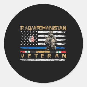 Adesivo Iraque Afeganistão Veterano Vintage Flag Patriótic
